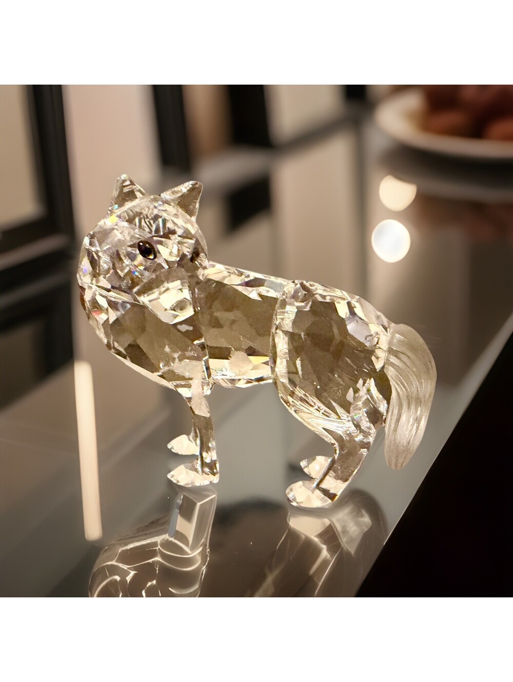 Swarovski Silver Crystal Retired WOLF 207549 Fairy Tales Collection - Excellent